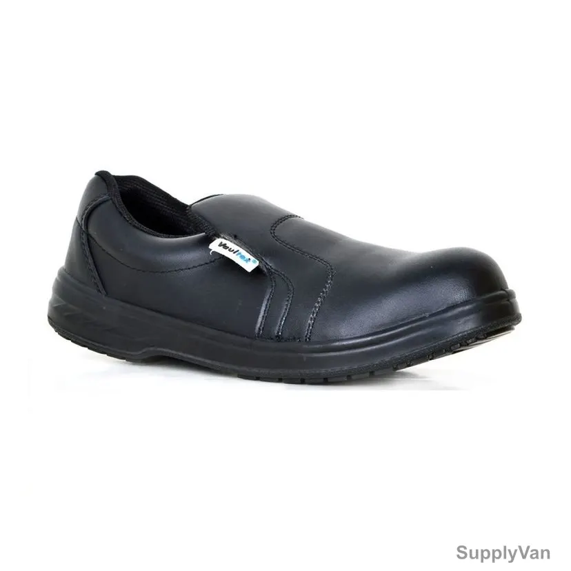 Vaultex Steel Toe Executive Low Ankle Safety Shoes W/O Lace, EPK, Micro Fibre Leather, S3 SRA, Size38, Black