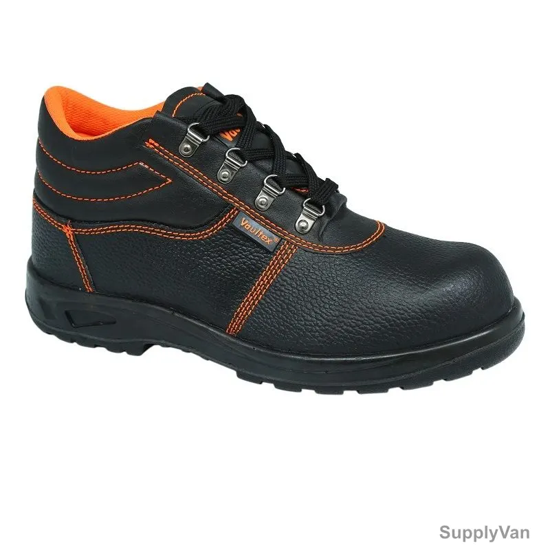 Vaultex Steel Toe Safety Shoes, VBI, Leather, Size41, Black