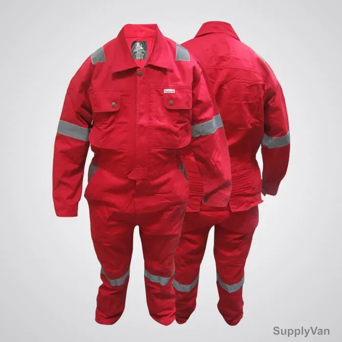 Prime Captain Doha Coverall With Reflective Tape, D592, 2XL, Red