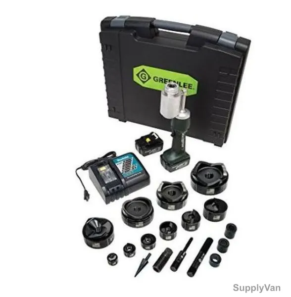 Greenlee Battery Powered Punch Driver Kit W/ Conduit Punch Set, LS100L11SB4, 1/2-4 Inch