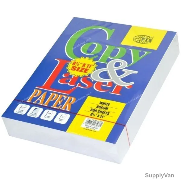 FIS Copy and Laser Photocopy Paper, FSPW8.5X11NE, Paper, 80 GSM, 500 Sheets, 8.5 x 11 inch, White, PK500