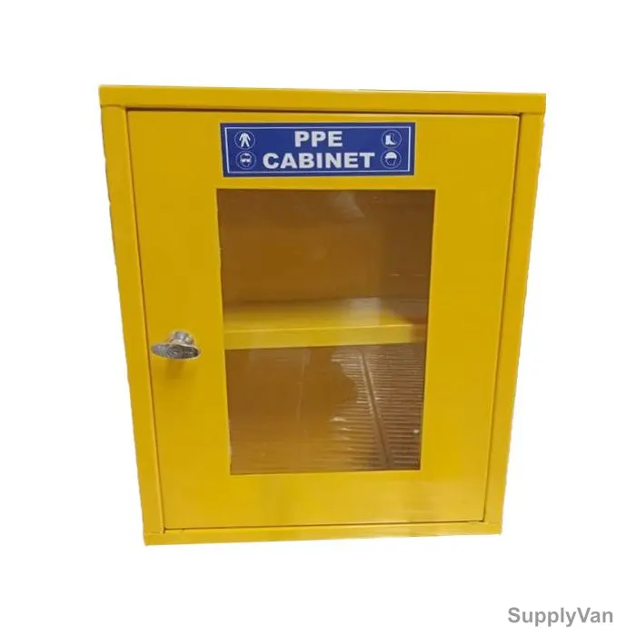 D-Safe Single Door PPE Storage Cabinet With Wallmount Glass, 69CM Height x 60CM Width x 30CM Length