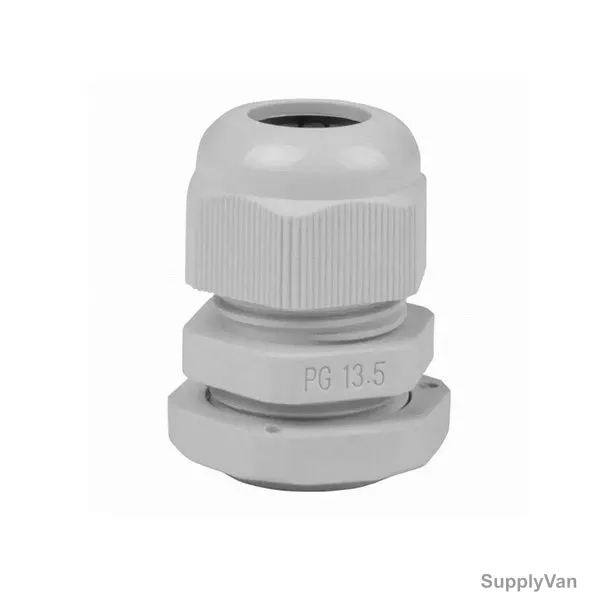 PVC Gland, PG-13.5, 20.2MM Outer Dia, 6-12MM Cable Size, White, 100 Pcs/Pack