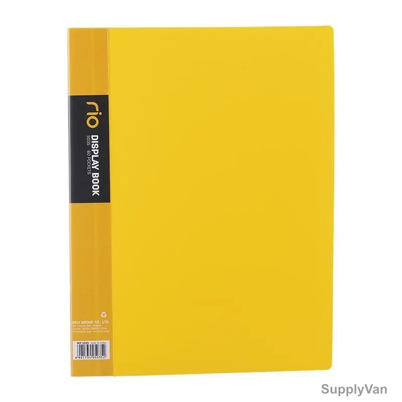 Deli Display File, E5035, 60 Pockets, Yellow
