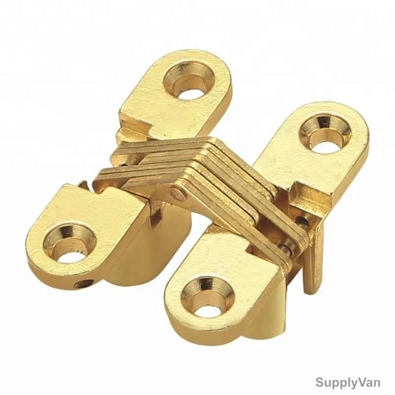 Yingda SOS Medium Cross Hinge, YD-029M, Zinc Alloy, 65MM, Gold and Brass — image 1