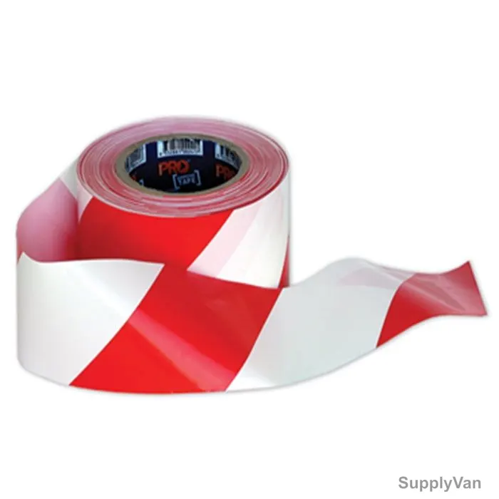 Tuf-Fix Warning Tape, WT2041160Y, Red and White, 70MM x 146 Mtrs