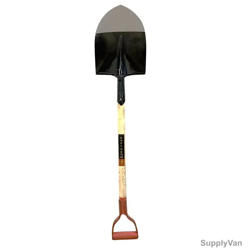 Musu Tang D Handle Shovel, S503D, Pointed, Wood, 12 Pcs/Pack