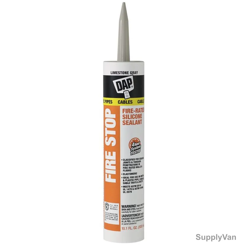 Dap Fire Stop Fire-Rated Silicone Sealant, 18806, Limestone Grey, 10.1 Oz, 12 Pcs/Pack — image 1