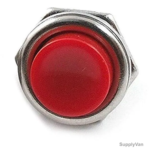 SPST Normal Open Momentary Push Button Switch, Red