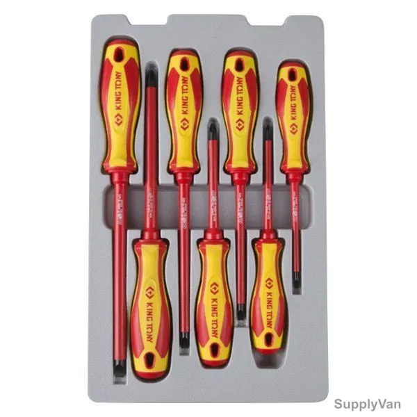 Kingtony Insulated Screwdriver Set, 30607MR, 7 Pcs/Set