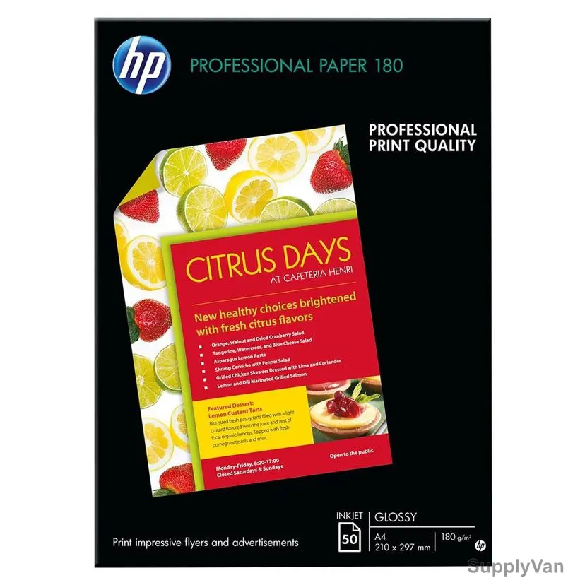 HP Professional Inkjet Paper, C6818A, A4, 210 x 297MM, Glossy, White, 50 Pcs/Pack