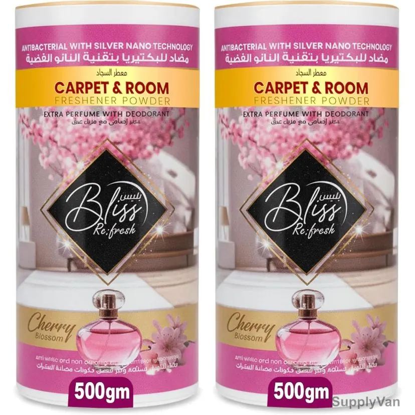 Swish Super Bliss Fresh Carpet and Room Freshener Powder, Cherry Blossom, 500GM, 2 Pcs/Pack — image 1