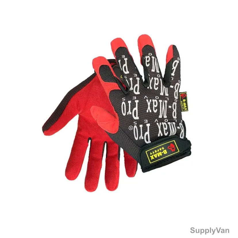 B-Max High Abrasion Resistance Mechanical Gloves, BM2013-A, L, Red/Black — image 1