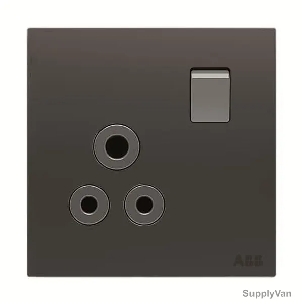 ABB Dual Pole Switch Socket, AM20986-SB, Millenium, 1 Gang, 13A