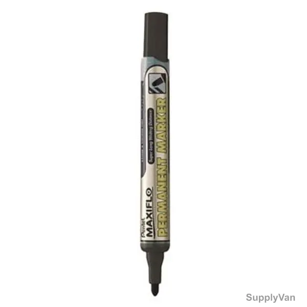 Pentel Permanent Marker, PE-NLF50-A, Maxiflo, 4.5MM, Black, 12 Pcs/Pack
