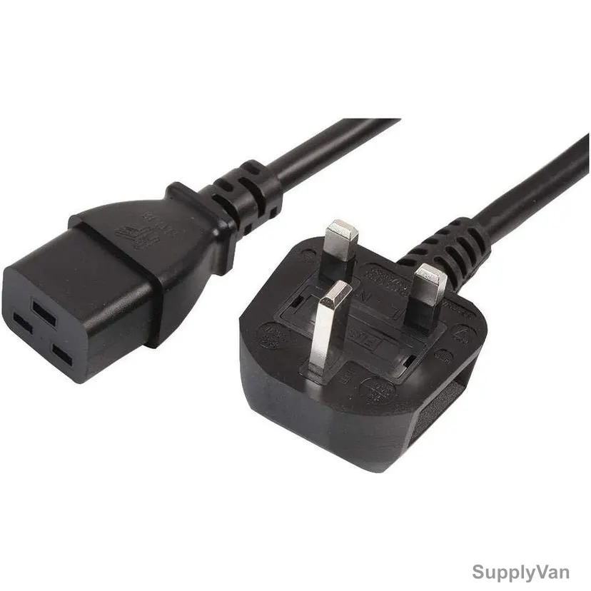 Dkurve Heavy Duty Power Cable, IEC C19 Female to C20 Male, 250VAC, 16A, 2 Mtrs Length