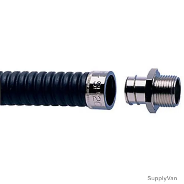 Adaptaflex Conduit Fitting With Locknut, SP32-M32-AC-plus-LNB-M32, Brass, 1 Inch, Black — image 1