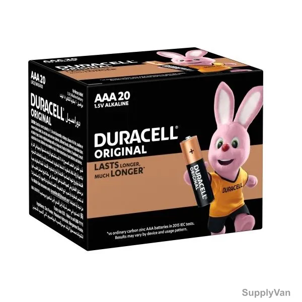 Duracell Original Alkaline Battery, 32076, AAA, 1.5V, 20 Pcs/Pack