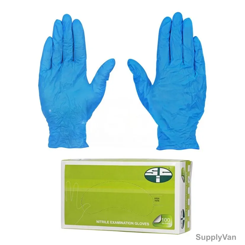 Sci Powder Free Disposable Examination Nitrile Gloves, JWM, M, Blue, 100 Pcs/Pack
