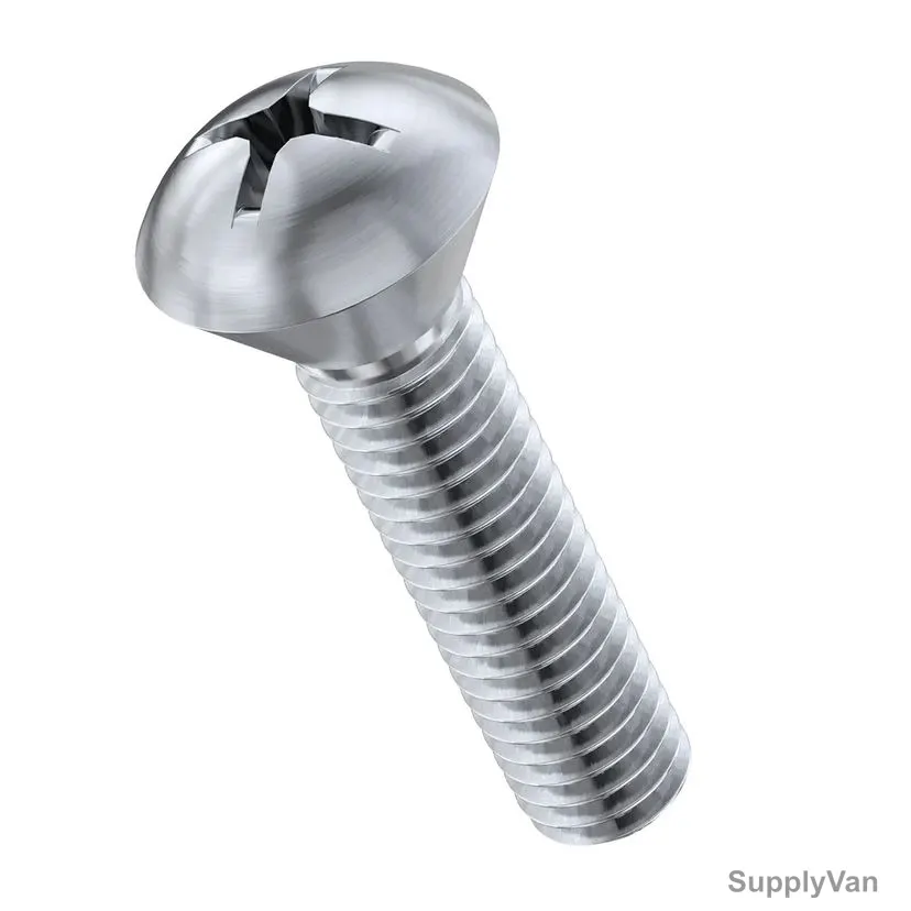 Oval Raised Full Thread Machine Screw, Zinc Plated, Countersunk Head, M3.5 Thread Dia x 40MM Length, 100 Pcs/Pack — image 1