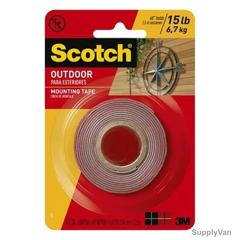 3M Double Sided Tape, Scotch, 2.54CMx4.44Mtrs, Grey