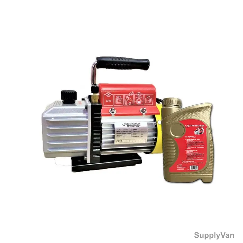 Rothenberger One Stage Vacuum Pump With 1 Litre Mineral Based Oil, 1500050005, 1/4 HP, 2.5 CFM, 2 Pcs/Set
