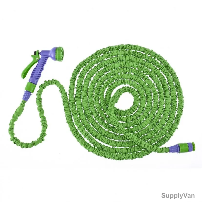 Palisad Reinforced Expandable Garden Hose Set, 675468, Silicone, 3/4 Inch, 15 Mtrs, 8 Bar, Green/Purple, 3 Pcs/Set — image 1