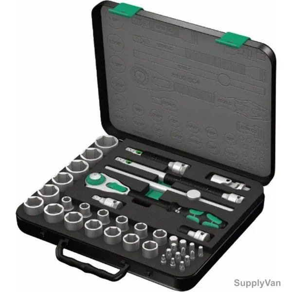 Wera Ratchet Set, 5003647001, Zyklop, 1/2 Inch Drive Size, 38 Pcs/Set