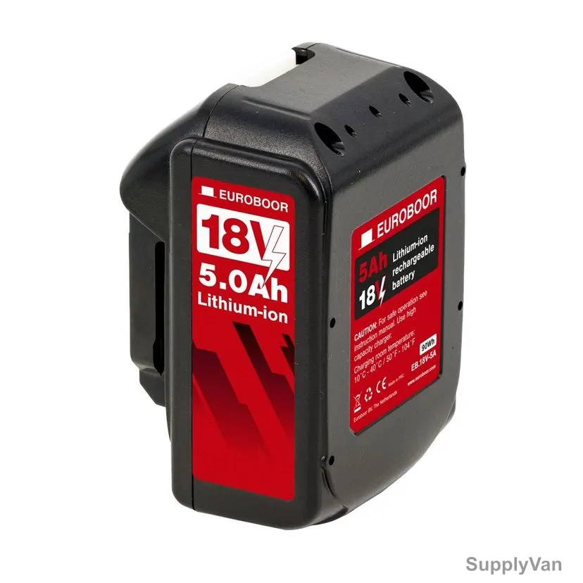 Euroboor Heavy Duty Rechargeable Battery, EB.18V-5A, Lithium-Ion, 18V, 5.0Ah