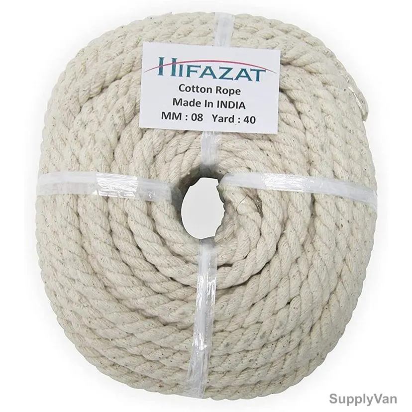 Hifazat Twisted Rope, SHGTCR-8M-40Y, Cotton, 8MM Dia x 40 Yards Length, Beige