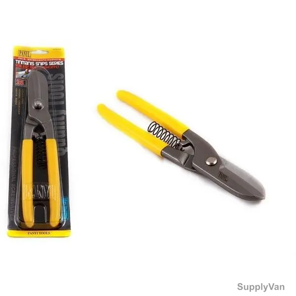 Panyi Tinmanis Snip Cutter W/ Spring, SH-PTS-25, Carbon Alloy Steel, Yellow