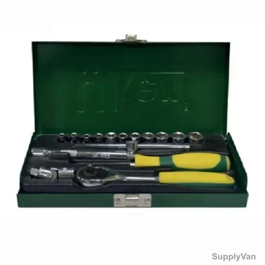 Uken Socket set, U5970, 1/4 Inch, CrV Steel, Mirror, High Grip, TPR