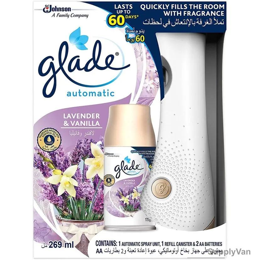 Glade Air Freshener Automatic Spray Holder With Refill Can, Lavender/Vanilla, 269 ML — image 1