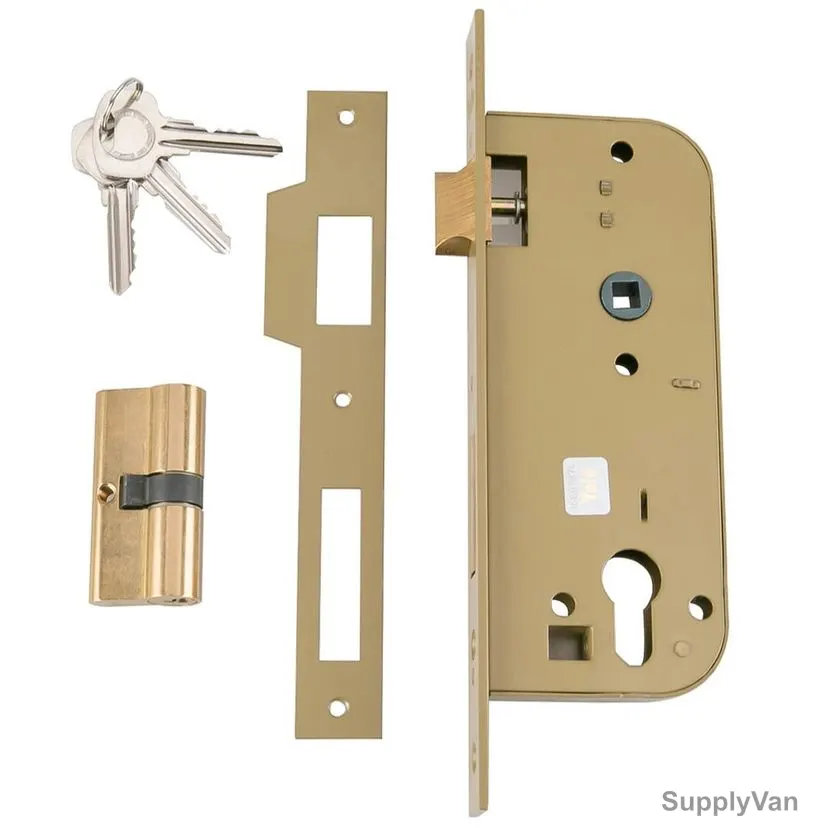 Yale Double Cylinder Mortice Lock With Keys, Brass, 5 Lever, 45 x 85MM, Gold — image 1