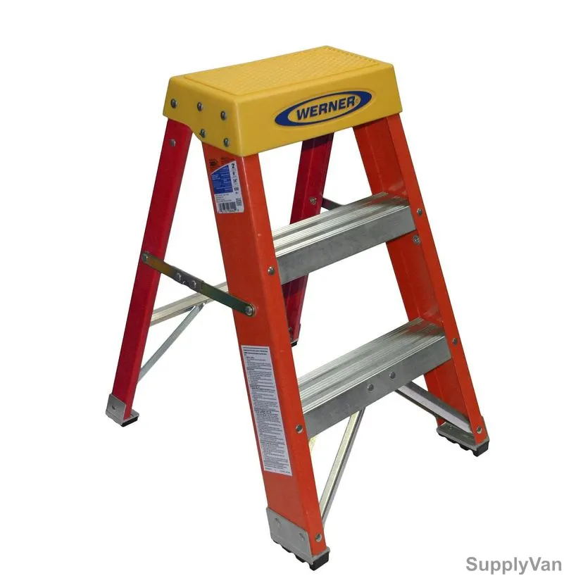 Werner Single Sided Step Ladder, 6202, Fiberglass, 2 Feet Height, 136 Kg Weight Capacity — image 1