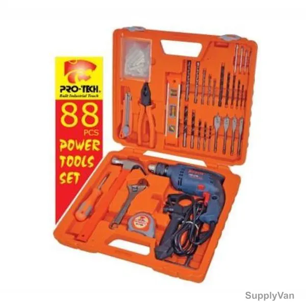 Pro-Tech Power Drill Kit, PTLS88, 88PCS