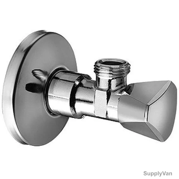 Schell Angle Valve, 970350000, Sanland, Chrome Plated, 3/8 x 1/2 Inch