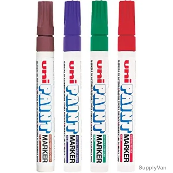 Uni-Ball Bullet Tip Paint Marker, PX20-04C, 2.0MM Tip Size, Assorted Colors, 4 Pcs/Set