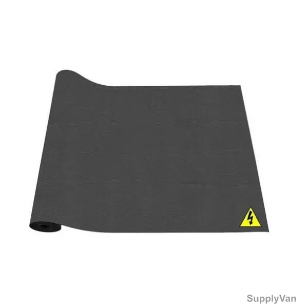 Electrical Insulation Rib Mat, IEC-FRB001, Class 2, 3MM Thk, 1 Mtr Width x 10 Mtr Length, Black