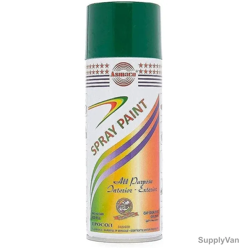 Asmaco All Purpose Interior and Exterior Spray Paint, 400ML, Green — image 1