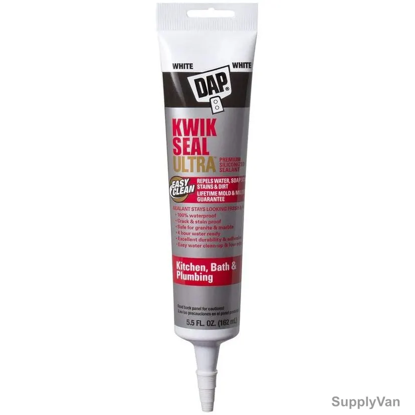 Dap Kwik Seal Ultra Premium Siliconized Sealant, 18914, White, 5.5 Oz