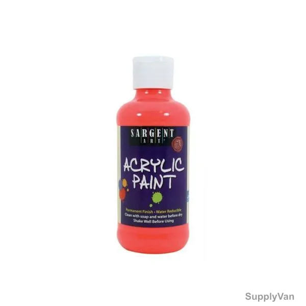 Sargent Art Neon Acrylic Paint, SA22-2220, 8 Oz, Red