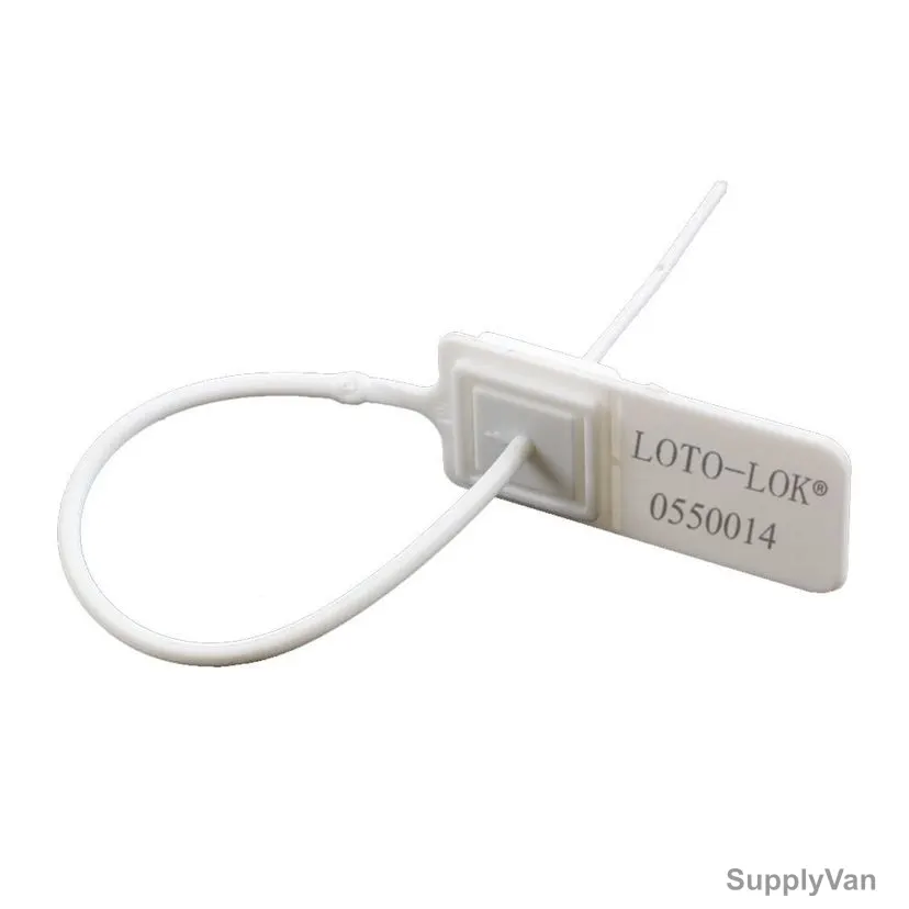 Loto-Lok Security Seal, PS-18T-WH180, Polypropylene, 180MM, White, 50 Pcs/Pack