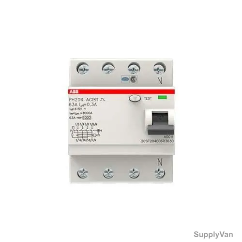 ABB Residual Current Circuit Breaker, FH204-AC-63-0-3, 4 Pole, 300mA, 63A — image 1