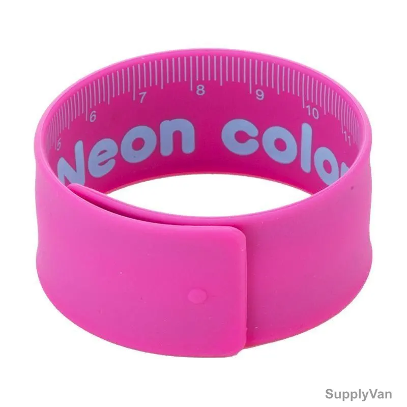 Deli Slap Bracelet Ruler, E6206, 18CM, Neon Pink
