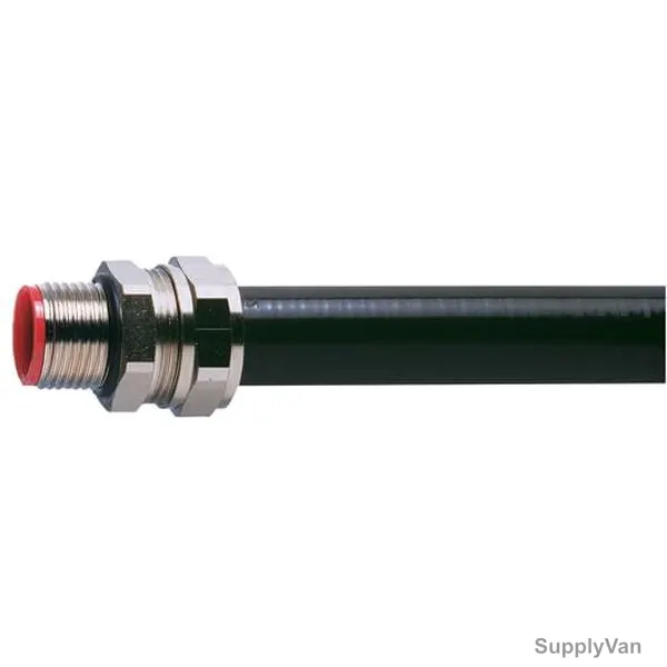 Adaptaflex Conduit Fitting With Locknut, SPL25-M25-M-plus-LNB-M25, Brass, 3/4 Inch, Black — image 1
