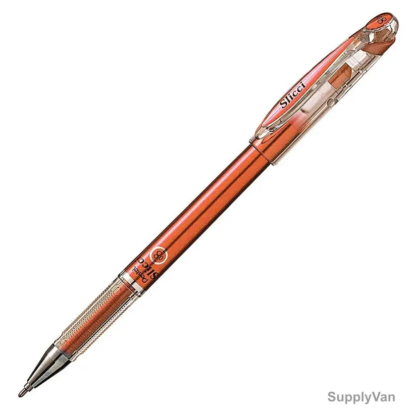 Pentel Slicci Gel Roller Pen, PE-BG208M-E, 0.8MM Tip, Metallic Bronze, 12 Pcs/Pack