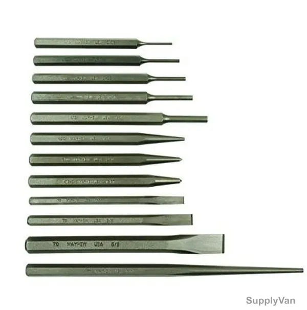 Mayhew Punch and Chisel Set, 61040, Select, 12PCS