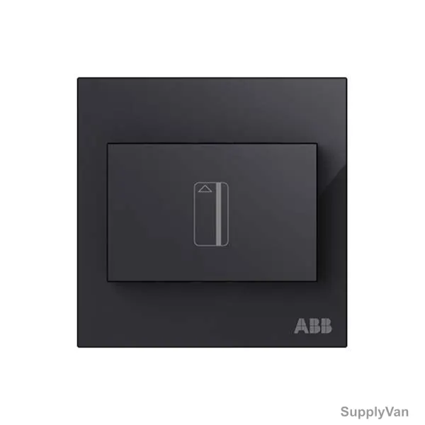 ABB Electronic Card Switch With Timmer, AM40544-BG, Millenium, 16A, Black Glass — image 1