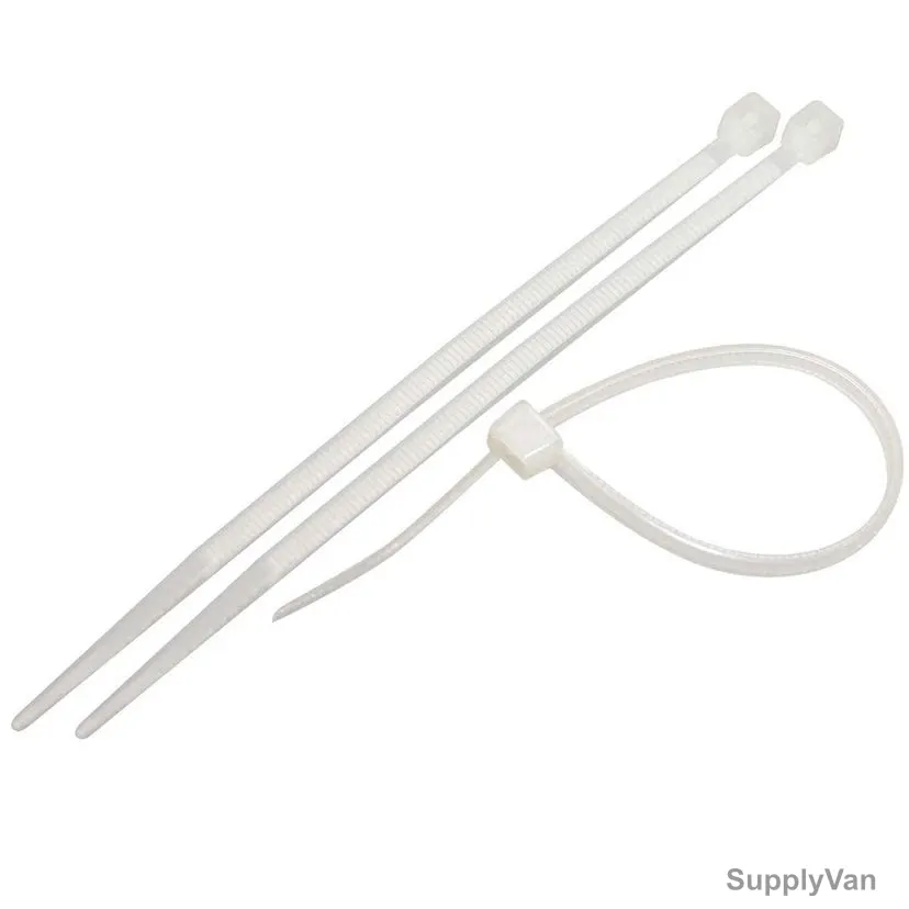 York Nylon Cable Tie, 4.8MM Width x 250MM Length, White, 100 Pcs/Pack